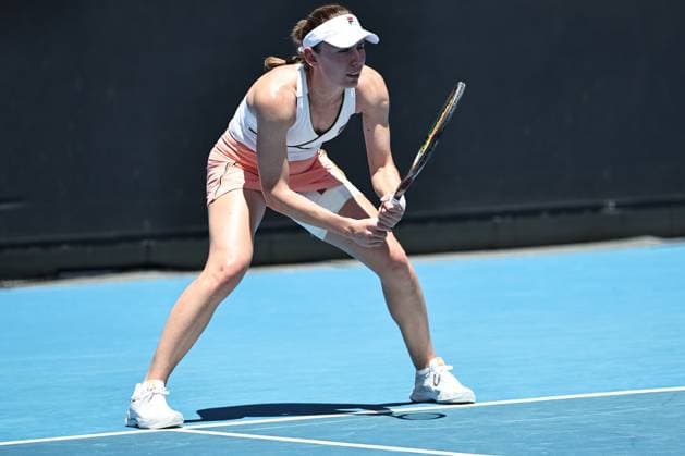Ekaterina Alexandrova, RUS, during first round of 2024 Australian Open in Melbourne, 15 01 2023; -