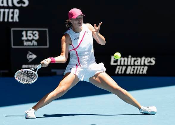 Iga Swiatek, Australian Open 2024, Melbourne Park, Melbourne, Victoria, Australia. Copyright: xJuergenxHasenkopfx