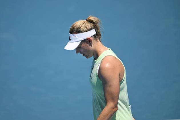 TENNIS AUSTRALIAN OPEN, Angelique Kerber of Germany reacts during her match against Danielle Collins of the USA on Day 3 of the 2024 Australian Open at Melbourne Park in Melbourne, Tuesday, January 16, 2024. ( NO ARCHIVING, EDITORIAL USE ONLY, NO USE IN BOOKS WITHOUT CONSENT MELBOURNE VICTORIA AUSTRALIA  Copyright: xLUKASxCOCHx 20240116001889613011