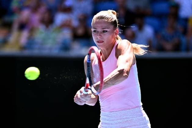 TENNIS AUSTRALIAN OPEN, Camila Giogi of Italy returns during her round 1 match against Victoria Azarenka of Belarus on Day 3 of the 2024 Australian Open at Melbourne Park in Melbourne, Tuesday, January 16, 2024. ( NO ARCHIVING, EDITORIAL USE ONLY, NO USE IN BOOKS WITHOUT CONSENT MELBOURNE VICTORIA AUSTRALIA  Copyright: xJOELxCARRETTx 20240116001889636076