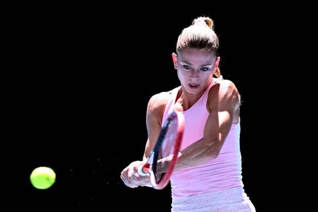 TENNIS AUSTRALIAN OPEN, Camila Giogi of Italy returns during her round 1 match against Victoria Azarenka of Belarus on Day 3 of the 2024 Australian Open at Melbourne Park in Melbourne, Tuesday, January 16, 2024. ( NO ARCHIVING, EDITORIAL USE ONLY, NO USE IN BOOKS WITHOUT CONSENT MELBOURNE VICTORIA AUSTRALIA  Copyright: xJOELxCARRETTx 20240116001889636161