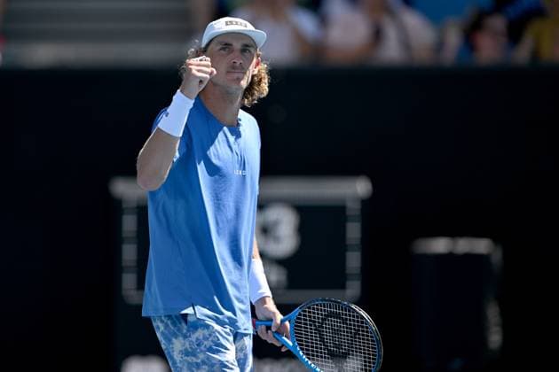 TENNIS AUSTRALIAN OPEN, Max Purcell of Australia celebrates during his match against Mate Valkusz of Hungary on Day 3 of the 2024 Australian Open at Melbourne Park in Melbourne, Tuesday, January 16, 2024. ( NO ARCHIVING, EDITORIAL USE ONLY, NO USE IN BOOKS WITHOUT CONSENT MELBOURNE VICTORIA AUSTRALIA  Copyright: xLUKASxCOCHx 20240116001889638157