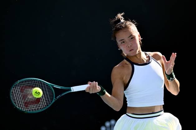 TENNIS AUSTRALIAN OPEN, Yue Yuan of China in action during her round 1 match against Katie Boulter of United Kingdom on Day 3 of the 2024 Australian Open at Melbourne Park in Melbourne, Tuesday, January 16, 2024. ( NO ARCHIVING, EDITORIAL USE ONLY, NO USE IN BOOKS WITHOUT CONSENT MELBOURNE VICTORIA AUSTRALIA  Copyright: xLUKASxCOCHx 20240116001889652199