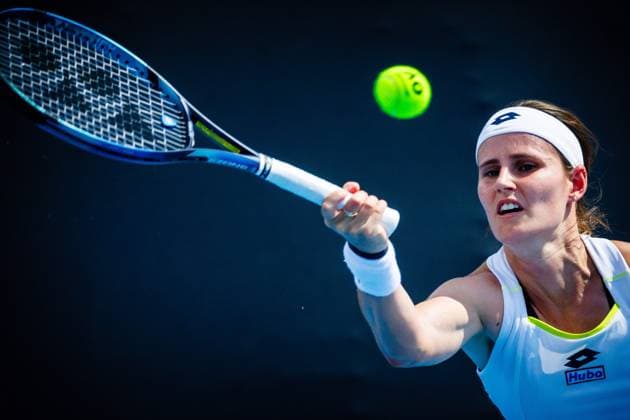 Greet Minnen WTA, Tennis Damen 67) pictured in action during a tennis match between Belgian Minnen and Danish Tauson, in round 1 of the women s singles tournament at the Australian Open Grand Slam, Tuesday 16 January 2024 in Melbourne Park, Melbourne, Australia. The 2024 edition of the Australian Grand Slam takes place from January 14th to January 28th. PATRICKxHAMILTON  x84084121x