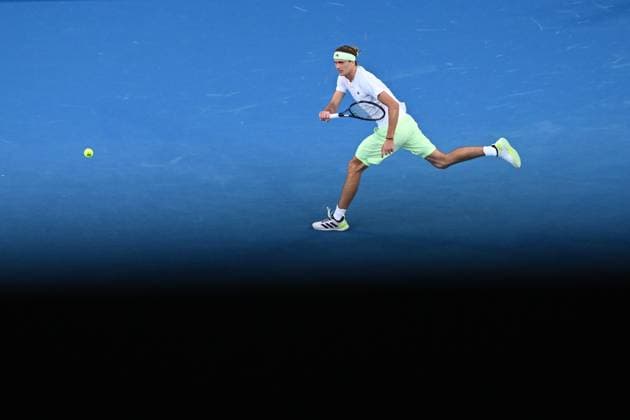 TENNIS AUSTRALIAN OPEN, Alexander Zverev of Germany in action during his round 1 match against Dominik Koepfer of Germany on Day 3 of the 2024 Australian Open at Melbourne Park in Melbourne, Tuesday, January 16, 2024. ( NO ARCHIVING, EDITORIAL USE ONLY, NO USE IN BOOKS WITHOUT CONSENT MELBOURNE VICTORIA AUSTRALIA  Copyright: xJOELxCARRETTx 20240116001889673655