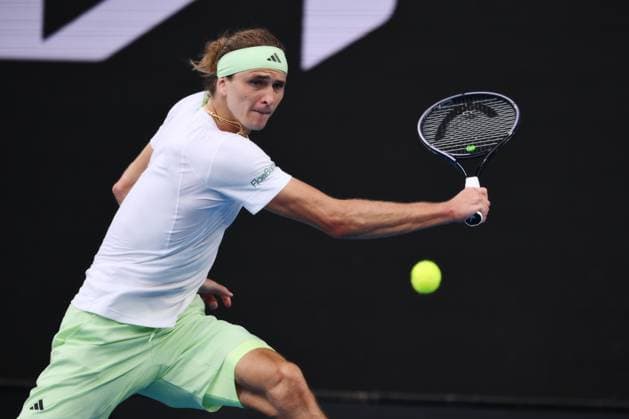 Alexander Zverev (GER) during his first round match Australian Open, Day Three, Tennis, Melbourne Park, Melbourne, Australia - 16 Jan 2024  Copyright: xJamesxGourley Shutterstockx 14297584cc