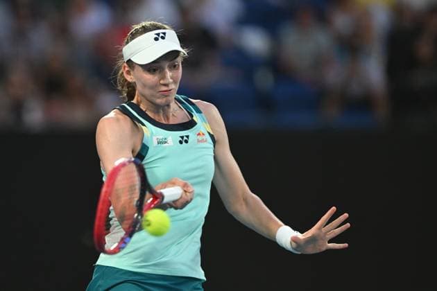 TENNIS AUSTRALIAN OPEN, Elena Rybakina of Kazakhstan in action during her round 1 win against Karolina Pliskova of Czech Republic on Day 3 of the 2024 Australian Open at Melbourne Park in Melbourne, Tuesday, January 16, 2024. ( NO ARCHIVING, EDITORIAL USE ONLY, NO USE IN BOOKS WITHOUT CONSENT MELBOURNE VICTORIA AUSTRALIA  Copyright: xLUKASxCOCHx 20240116001889705726