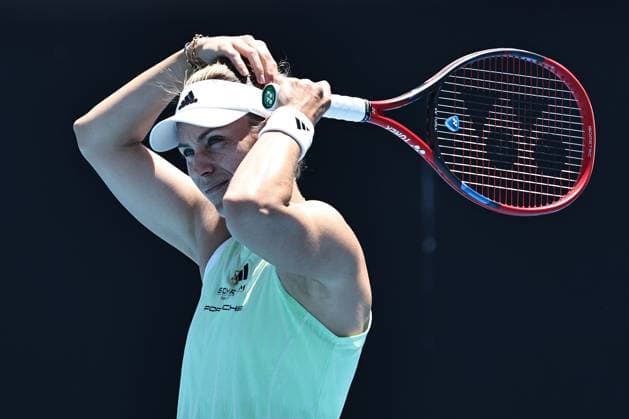 Angelique Kerber, GER, during first round of 2024 Australian Open in Melbourne, 16 01 2023; -