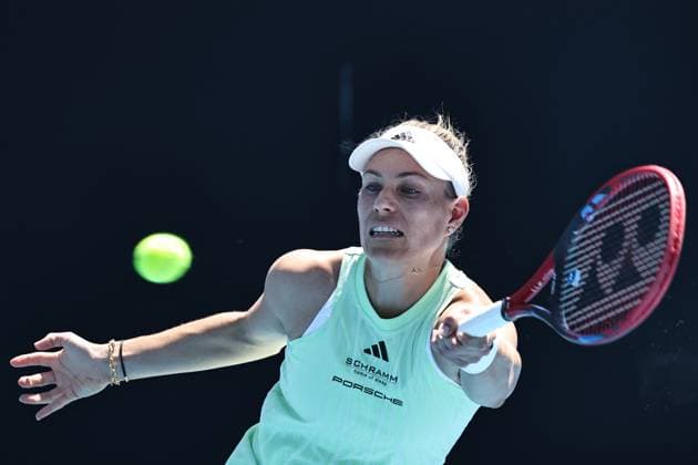 Angelique Kerber, GER, during first round of 2024 Australian Open in Melbourne, 16 01 2023; -