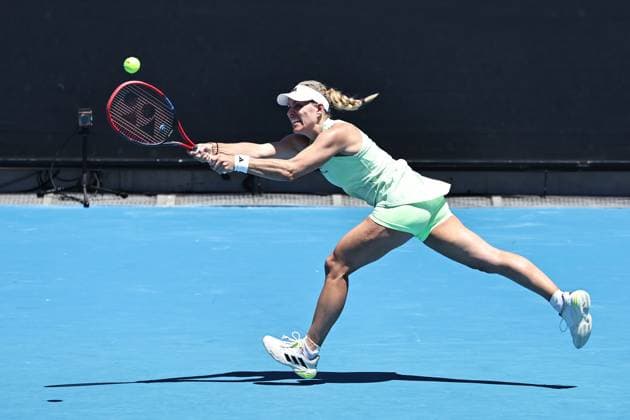 Angelique Kerber, GER, during first round of 2024 Australian Open in Melbourne, 16 01 2023; -