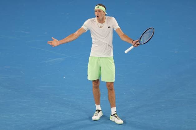 Alexander Zverev, GER, during first round of 2024 Australian Open in Melbourne, 16 01 2023; -