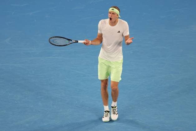 Alexander Zverev, GER, during first round of 2024 Australian Open in Melbourne, 16 01 2023; -