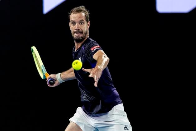 MELBOURNE, VIC - JANUARY 16: Richard Gasquet of France in action during Round 1 of the 2024 Australian Open on January 16 2024, at Melbourne Park in Melbourne, Australia. (Photo by Jason Heidrich Icon Sportswire) TENNIS: JAN 16 Australian Open EDITORIAL USE ONLY Icon240116254