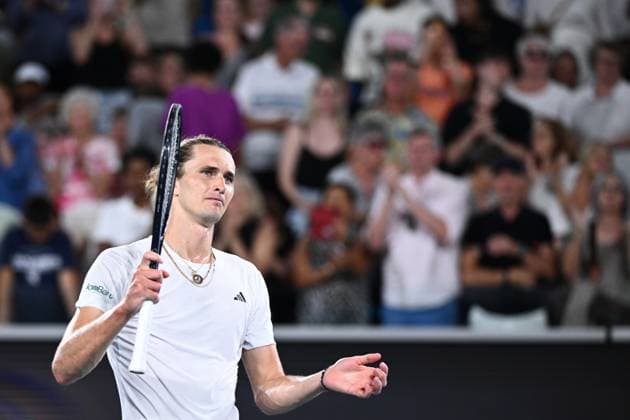 TENNIS AUSTRALIAN OPEN, Alexander Zverev of Germany celebrates match point during his round 1 win against Dominik Koepfer of Germany on Day 3 of the 2024 Australian Open at Melbourne Park in Melbourne, Tuesday, January 16, 2024. ( NO ARCHIVING, EDITORIAL USE ONLY, NO USE IN BOOKS WITHOUT CONSENT MELBOURNE VICTORIA AUSTRALIA  Copyright: xJOELxCARRETTx 20240116001889724667
