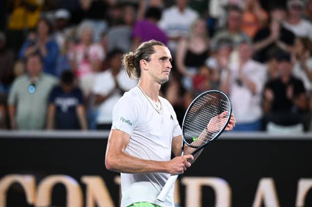 TENNIS AUSTRALIAN OPEN, Alexander Zverev of Germany celebrates his round 1 win against Dominik Koepfer of Germany on Day 3 of the 2024 Australian Open at Melbourne Park in Melbourne, Tuesday, January 16, 2024. ( NO ARCHIVING, EDITORIAL USE ONLY, NO USE IN BOOKS WITHOUT CONSENT MELBOURNE VICTORIA AUSTRALIA  Copyright: xJOELxCARRETTx 20240116001889727935