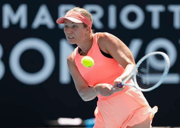 Danielle Collins, Australian Open 2024, Melbourne Park, Melbourne, Victoria, Australia. Copyright: xJuergenxHasenkopfx