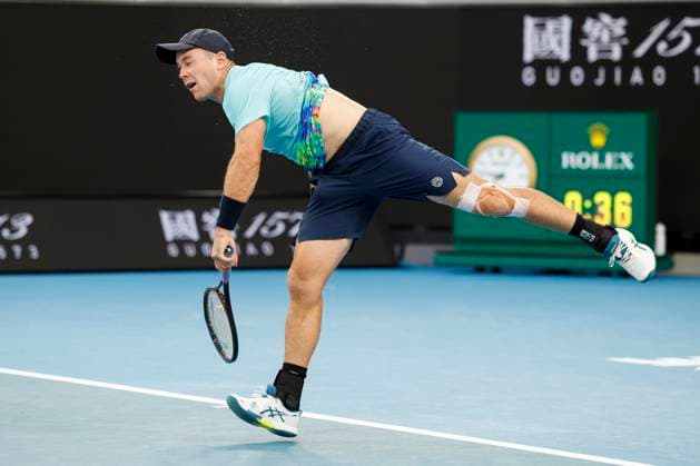 Dominik Koepfer, Australian Open 2024, Melbourne Park, Melbourne, Victoria, Australia. Copyright: xJuergenxHasenkopfx