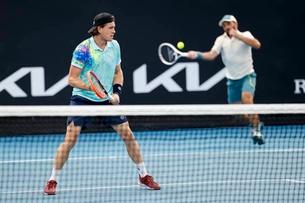 Romain Arneodo und Sam Weissborn, Herren Doppel, Australian Open 2024, Melbourne Park, Melbourne, Victoria, Australia. Copyright: xJuergenxHasenkopfx
