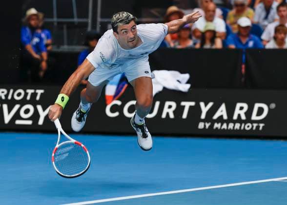 Sebastian Ofner (AUT), Australian Open 2024, Melbourne Park, Melbourne, Victoria, Australia. Copyright: xJuergenxHasenkopfx