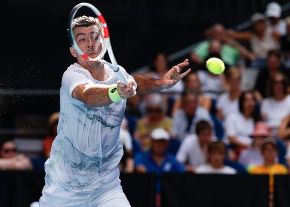 Sebastian Ofner (AUT), Australian Open 2024, Melbourne Park, Melbourne, Victoria, Australia. Copyright: xJuergenxHasenkopfx