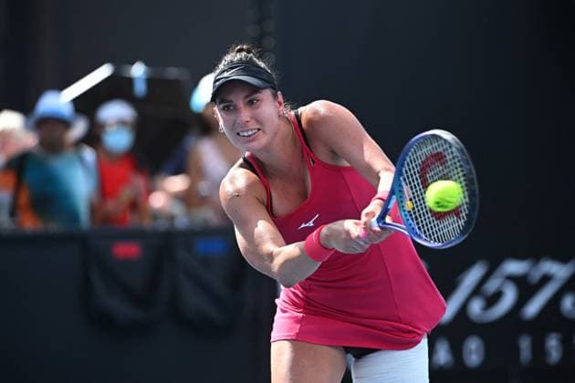 2024 Australian Open - Melbourne Oceane Dodin (FRA) during her first round match at the 2024 Australian Open at Melbourne Park in Melbourne, AUSTRALIA, on January 16, 2024. Photo by Corinne Dubreuil ABACAPRESS.COM Melbourne Australia  Copyright: xDubreuilxCorinne ABACAx