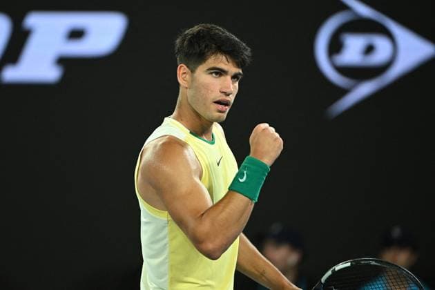2024 Australian Open - Melbourne Carlos Alcaraz (ESP) during his first round match at the 2024 Australian Open at Melbourne Park in Melbourne, AUSTRALIA, on January 16, 2024. Photo by Corinne Dubreuil ABACAPRESS.COM Melbourne Australia  Copyright: xDubreuilxCorinne ABACAx