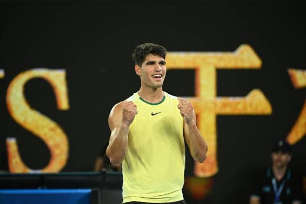 2024 Australian Open - Melbourne Carlos Alcaraz (ESP) during his first round match at the 2024 Australian Open at Melbourne Park in Melbourne, AUSTRALIA, on January 16, 2024. Photo by Corinne Dubreuil ABACAPRESS.COM Melbourne Australia  Copyright: xDubreuilxCorinne ABACAx