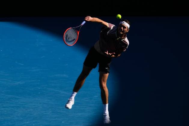 Taylor Fritz (USA) in action during his second round match Australian Open, Day Four, Tennis, Melbourne Park, Melbourne, Australia - 17 Jan 2024  Copyright: xJamesxGourley Shutterstockx 14297589es