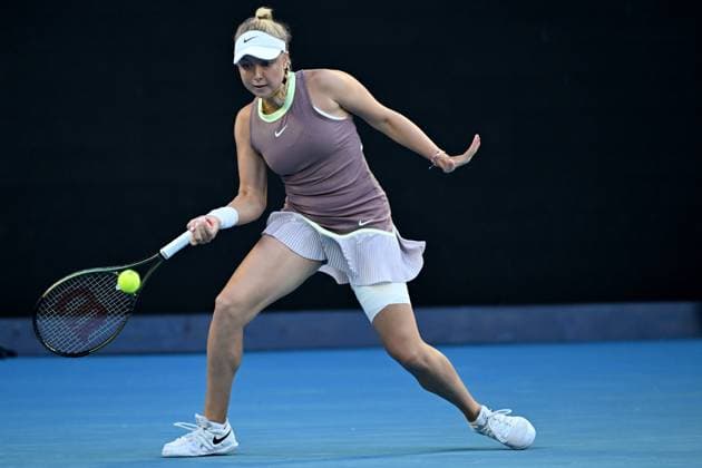 TENNIS AUSTRALIAN OPEN, Brenda Fruhvirtova of Czech Republic in action during her round 2 match against Aryna Sabalenka of Belarus on Day 4 of the 2024 Australian Open at Melbourne Park in Melbourne, Wednesday, January 17, 2024. ( NO ARCHIVING, EDITORIAL USE ONLY, NO USE IN BOOKS WITHOUT CONSENT MELBOURNE VICTORIA AUSTRALIA  Copyright: xJAMESxROSSx 20240117001890105587