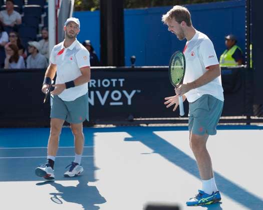 Kevin Krawietz und Tim Puetz (Kappe), Herren Doppel, Australian Open 2023, Melbourne Park, Melbourne, Victoria, Australia. Copyright: xJuergenxHasenkopfx