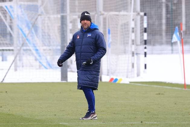DEU, DFL, 2. FBL Hertha BSC, Training, 17.01.2024, Sportforum, Berlin, DEU, DFL, 2. FBL Hertha BSC, Training, im Bild Cheftrainer Pal Dardai (Hertha BSC Berlin) DFL - regulations prohibit any use of Photographs as image sequences and or quasi-video Foto: Juergen Engler nordphoto GmbH