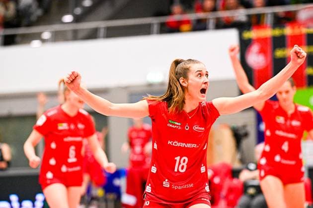 CEV Volleyball Cup 2024, Dresdner SC vs. Viteos Neuchatel UC, Dresden, 17.01.2024 Sarah Straube (Dresdner SC, 18) CEV Volleyball Cup 2024, Dresdner SC vs. Viteos Neuchatel UC am 17.01.2024 in der Margon Arena Dresden Copyright: xBEAUTIFULxSPORTS Hoepnerx