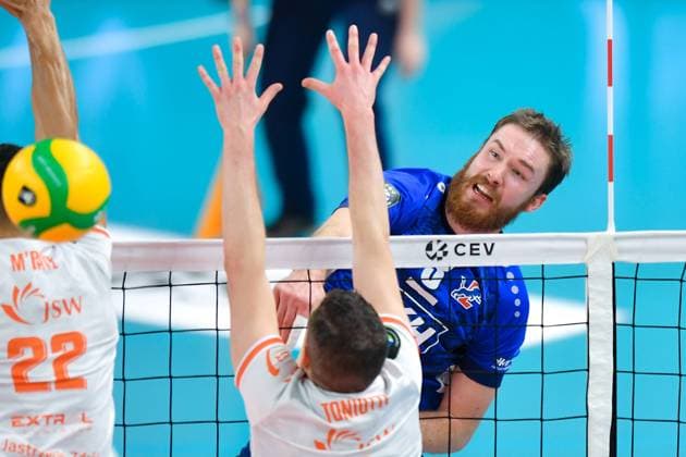 2024.01.17 Jastrzebie-Zdroj siatkowka mezczyzn CEV Liga Mistrzow Jastrzebski Wegiel - SVG Luneburg N z Jesse William Elser Foto Lukasz Laskowski PressFocus 2024.01.17 Jastrzebie-Zdroj CEV Volleyball Men Champions League Jastrzebski Wegiel - SVG Luneburg Jesse William Elser Credit: Lukasz Laskowski PressFocus NEWSPIX.PL --- Newspix.pl POLAND OUT!  20240117xluk00447