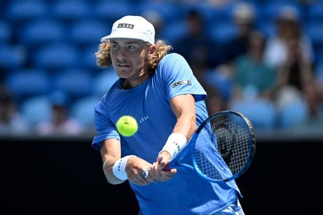 TENNIS AUSTRALIAN OPEN, Max Purcell of Australia in action during his 2nd round match against Casper Ruud of Norway on Day 5 of the 2024 Australian Open at Melbourne Park in Melbourne, Thursday, January 18, 2024. ( NO ARCHIVING, EDITORIAL USE ONLY, NO USE IN BOOKS WITHOUT CONSENT MELBOURNE VICTORIA AUSTRALIA  Copyright: xLUKASxCOCHx 20240118001890420012