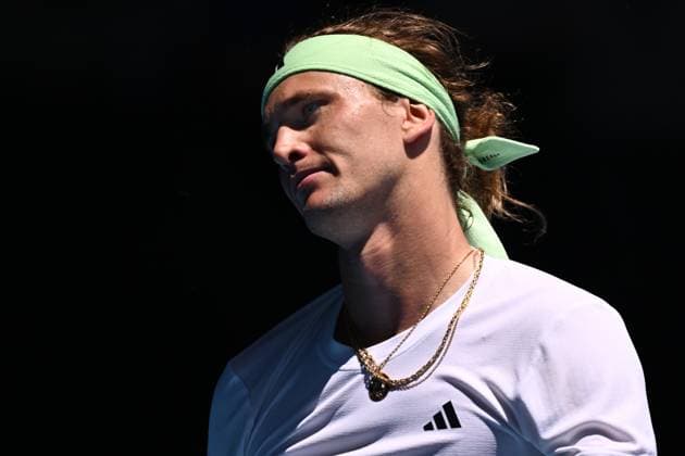 TENNIS AUSTRALIAN OPEN, Alexander Zverev of Germany in action during his 2nd round match against Lukas Klein of Slovakia on Day 5 of the 2024 Australian Open at Melbourne Park in Melbourne, Thursday, January 18, 2024. ( NO ARCHIVING, EDITORIAL USE ONLY, NO USE IN BOOKS WITHOUT CONSENT MELBOURNE VICTORIA AUSTRALIA  Copyright: xJOELxCARRETTx 20240118001890435188