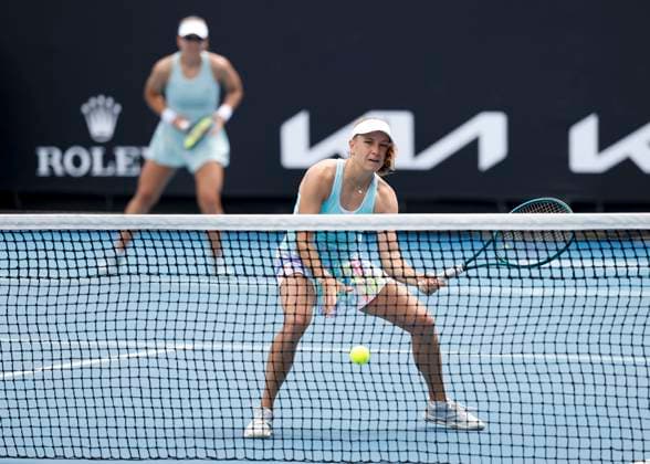 Ellen Perez Nicole Melchiar, Damen Doppel, Australian Open 2024, Melbourne Park, Melbourne, Victoria, Australia. Copyright: xJuergenxHasenkopfx