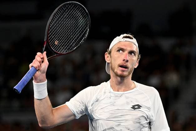 TENNIS AUSTRALIAN OPEN, Lukas Klein of Slovakia reacts during his 2nd round match against Alexander Zverev of Germany on Day 5 of the 2024 Australian Open at Melbourne Park in Melbourne, Thursday, January 18, 2024. ( NO ARCHIVING, EDITORIAL USE ONLY, NO USE IN BOOKS WITHOUT CONSENT MELBOURNE VICTORIA AUSTRALIA  Copyright: xJOELxCARRETTx 20240118001890458767