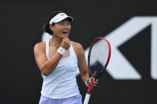 TENNIS AUSTRALIAN OPEN, Yafan Wang of China reacts during her 2nd round match against Emma Raducanu of the United Kingdom on Day 5 of the 2024 Australian Open at Melbourne Park in Melbourne, Thursday, January 18, 2024. ( NO ARCHIVING, EDITORIAL USE ONLY, NO USE IN BOOKS WITHOUT CONSENT MELBOURNE VICTORIA AUSTRALIA  Copyright: xLUKASxCOCHx 20240118001890525146