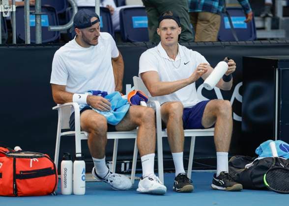 Constantine Frantzen Hendrik Jebens, Herren Doppel Australian Open 2024, Melbourne Park, Melbourne, Victoria, Australia. Copyright: xJuergenxHasenkopfx