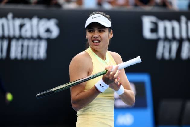 Emma Raducanu (GBR) reacts after losing the first set during her second round match Australian Open, Day Five, Tennis, Melbourne Park, Melbourne, Australia - 18 Jan 2024  Copyright: xJamesxGourley Shutterstockx 14305075cm