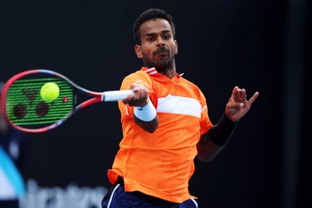 Sumit Nagal during his second round match Australian Open, Day Five, Tennis, Melbourne Park, Melbourne, Australia - 18 Jan 2024  Copyright: xEllaxLing Shutterstockx 14305074ch
