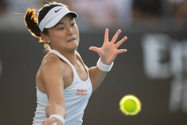 (240118) -- MELBOURNE, Jan. 18, 2024 -- Wang Yafan of China hits a return during the women s singles second round match between Wang Yafan of China and Emma Raducanu of Britain at the Australian Open tennis tournament in Melbourne, Australia, Jan. 18, 2024. (Photo by Xinhua) (SP)AUSTRALIA-MELBOURNE-TENNIS-AUSTRALIAN OPEN HuxJingchen 