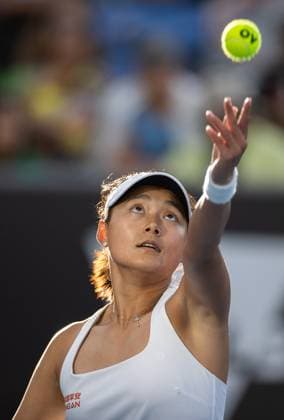 (240118) -- MELBOURNE, Jan. 18, 2024 -- Wang Yafan of China serves during the women s singles second round match between Wang Yafan of China and Emma Raducanu of Britain at the Australian Open tennis tournament in Melbourne, Australia, Jan. 18, 2024. (Photo by Xinhua) (SP)AUSTRALIA-MELBOURNE-TENNIS-AUSTRALIAN OPEN HuxJingchen 