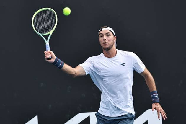 Jan-Lennard Struff, GER, during second round of 2024 Australian Open in Melbourne, 18 01 2023; -