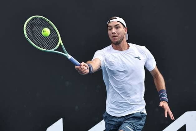Jan-Lennard Struff, GER, during second round of 2024 Australian Open in Melbourne, 18 01 2023; -