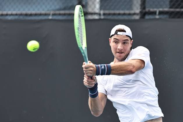 Jan-Lennard Struff, GER, during second round of 2024 Australian Open in Melbourne, 18 01 2023; -