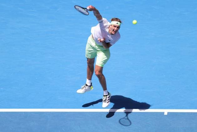 Alexander Zverev, GER, during second round of 2024 Australian Open in Melbourne, 18 01 2023; -