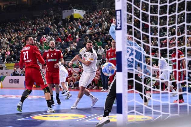 Tobias Wagner (Austria), Ungarn vs. Oesterreich, Hauptrunde, Europameisterschaft, Laenderspiel, Handball, 18.01.2024 Koeln Nordrhein-Westfalen Deutschland