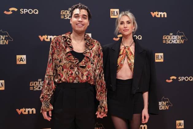 240118 Gala Gouden Schoen 2024 Aster Nzeyimana and Lize Feryn pictured during the 70 th men edition of the Goldens Shoe Award ceremony and the 8 th Women s edition. The Golden Shoe , Gouden Schoen , Soulier d™Or is an award for the best soccer player of the Belgian Jupiler Pro League championship during the year 2023. The female award is for the best Belgian female player of 2023. On Thursday 18 January 2024 in Antwerp , BELGIUM . (Photo by Frank Abbeloos & Stijn Audooren Isosport) ANTWERP BELGIUM  Copyright: xx 430744