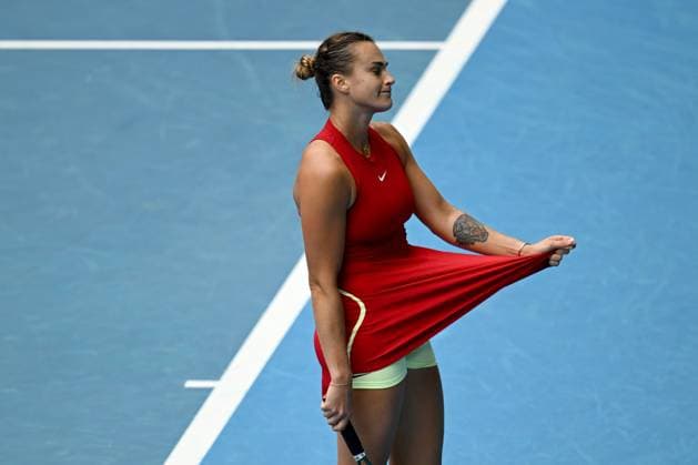 TENNIS AUSTRALIAN OPEN, Aryna Sabalenka of Belarus during her 3rd round win over Lesia Tsurenko of Ukraine on Day 6 of the 2024 Australian Open at Melbourne Park in Melbourne, Friday, January 19, 2024. ( NO ARCHIVING, EDITORIAL USE ONLY, NO USE IN BOOKS WITHOUT CONSENT MELBOURNE VICTORIA AUSTRALIA  Copyright: xLUKASxCOCHx 20240119001890844747